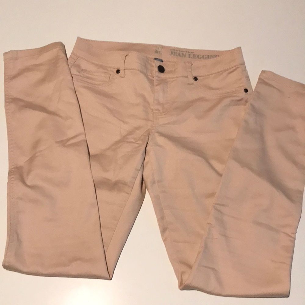 New York & Co Beige Jean Legging Size 4